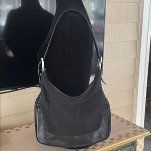 Johnny Farah Black Leather & Nylon Bag